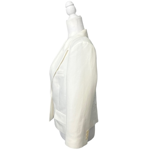 BCBGMaxAzria Natalia Off White Cropped Lace Back Jacket - Size Large - Picture 4 of 14